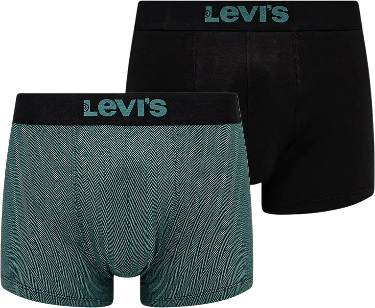 

Комплект трусов мужских Levi's HERRINGBONE 2P черный/зеленый M 2 шт, HERRINGBONE 2P