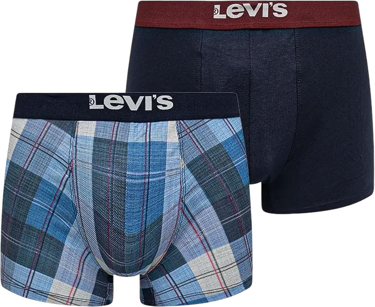 

Комплект трусов мужских Levi's PLAID AOP 2P синий/серый XL 2 шт, PLAID AOP 2P