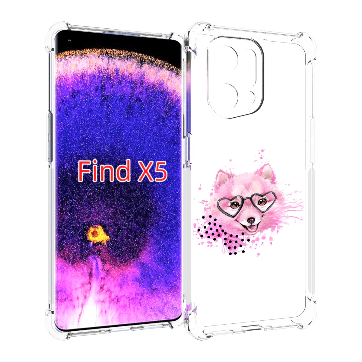 

Чехол MyPads розовый волченок для Oppo Find X5, Прозрачный, Tocco