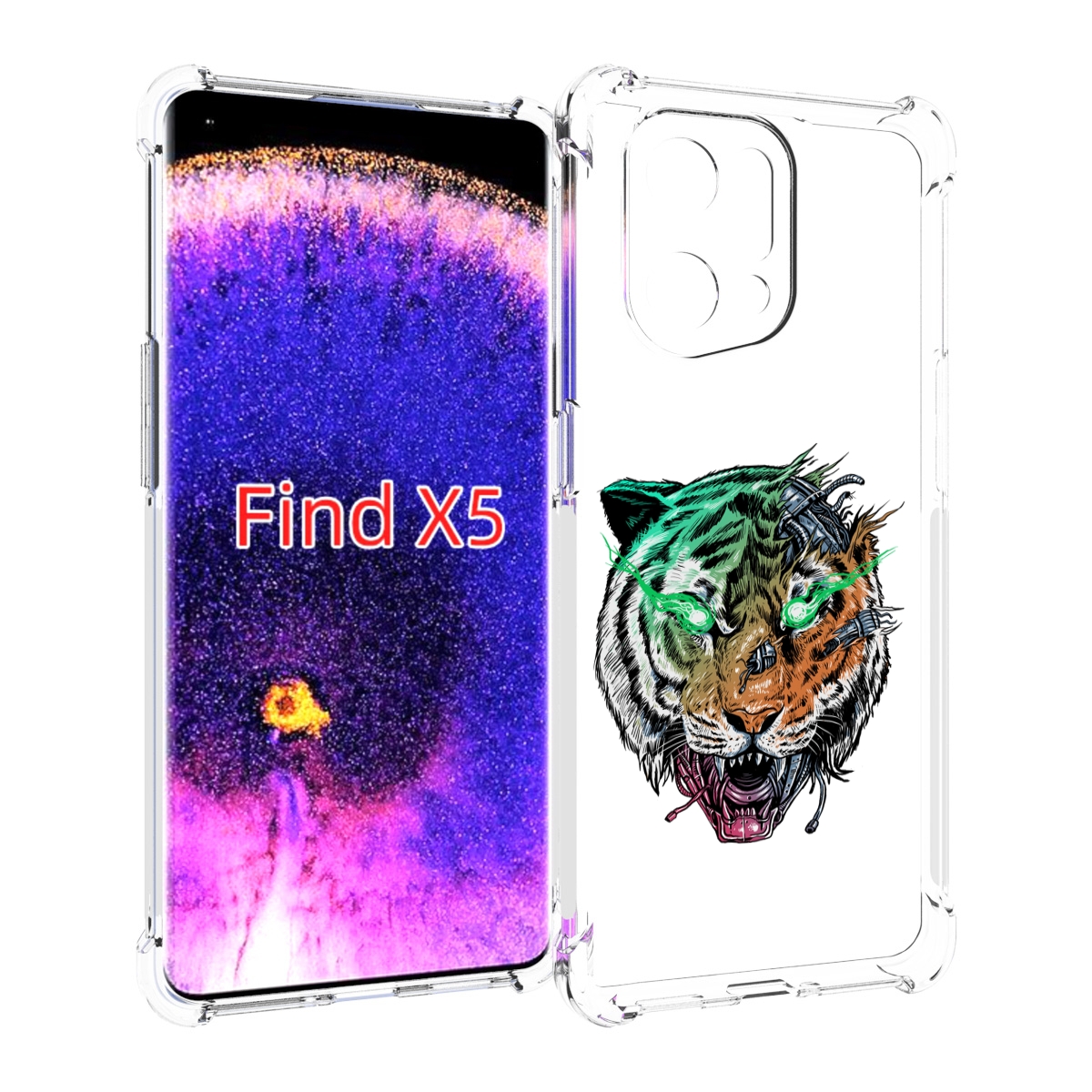 

Чехол MyPads робо-тигр для Oppo Find X5, Прозрачный, Tocco