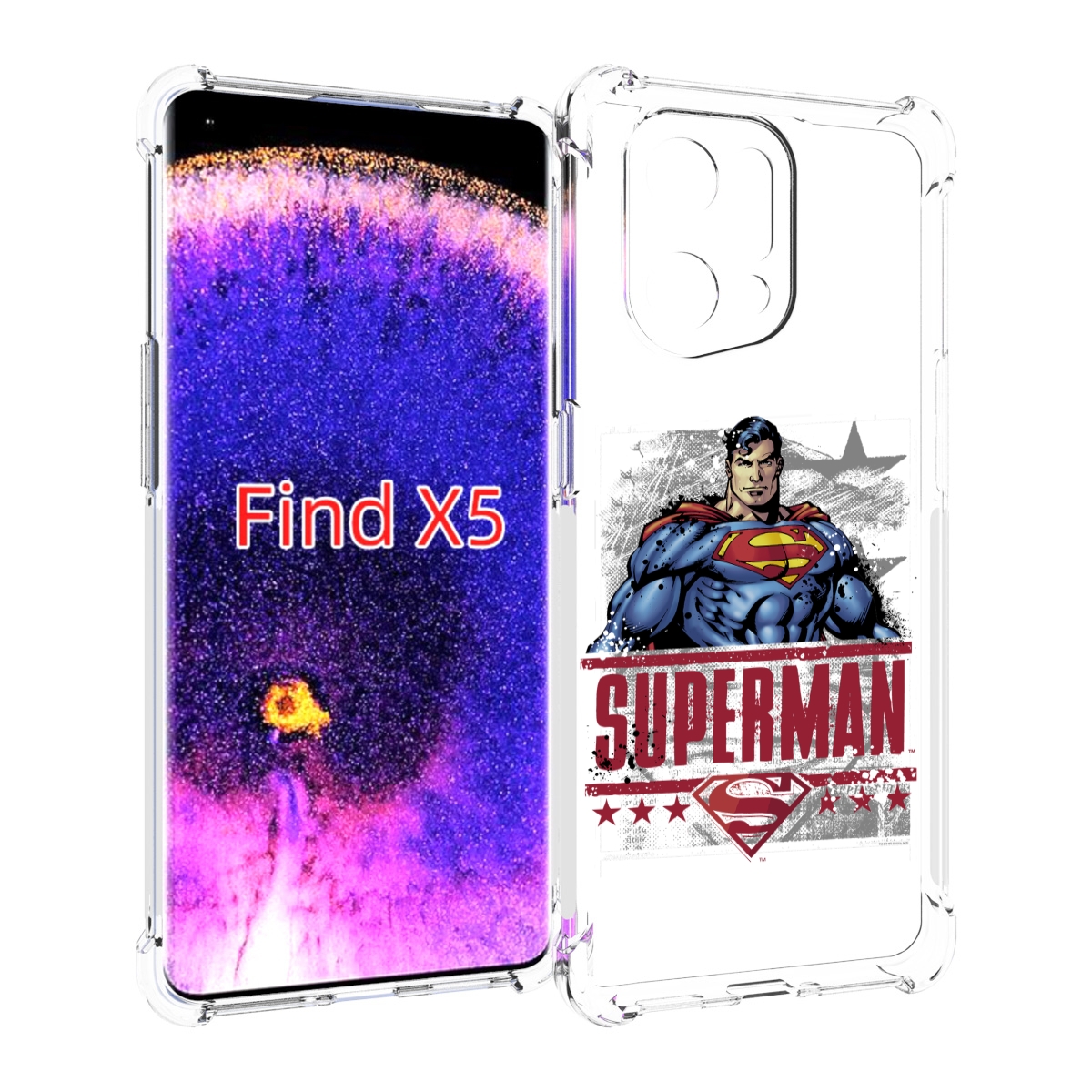 

Чехол MyPads рисунок супермен для Oppo Find X5, Прозрачный, Tocco