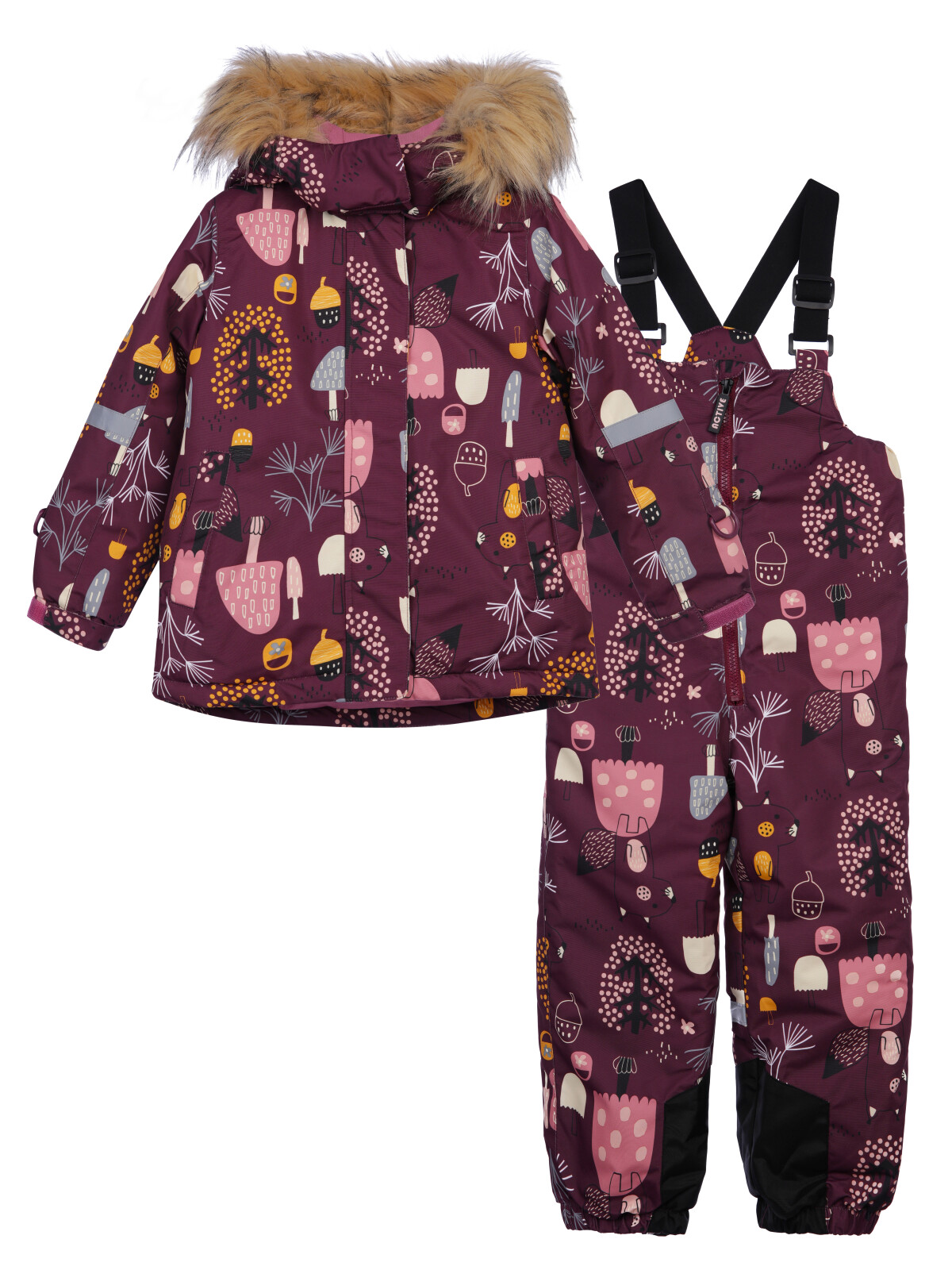 Комплект для девочек PlayToday: куртка, полукомбинезон, цветной, 104