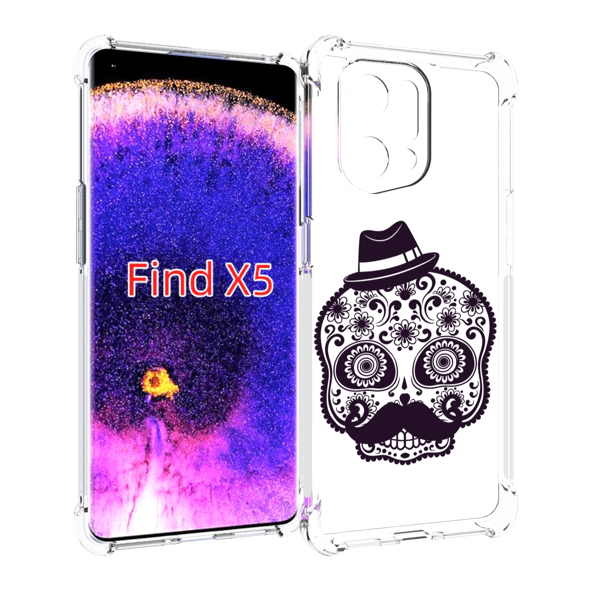 Чехол MyPads разрисованный скелет для Oppo Find X5