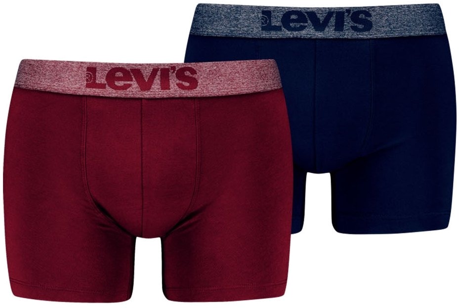 

Комплект трусов мужских Levi's MELANGE WB ORGANIC CO 2P бордовый/синий XL 2 шт, MELANGE WB ORGANIC CO 2P