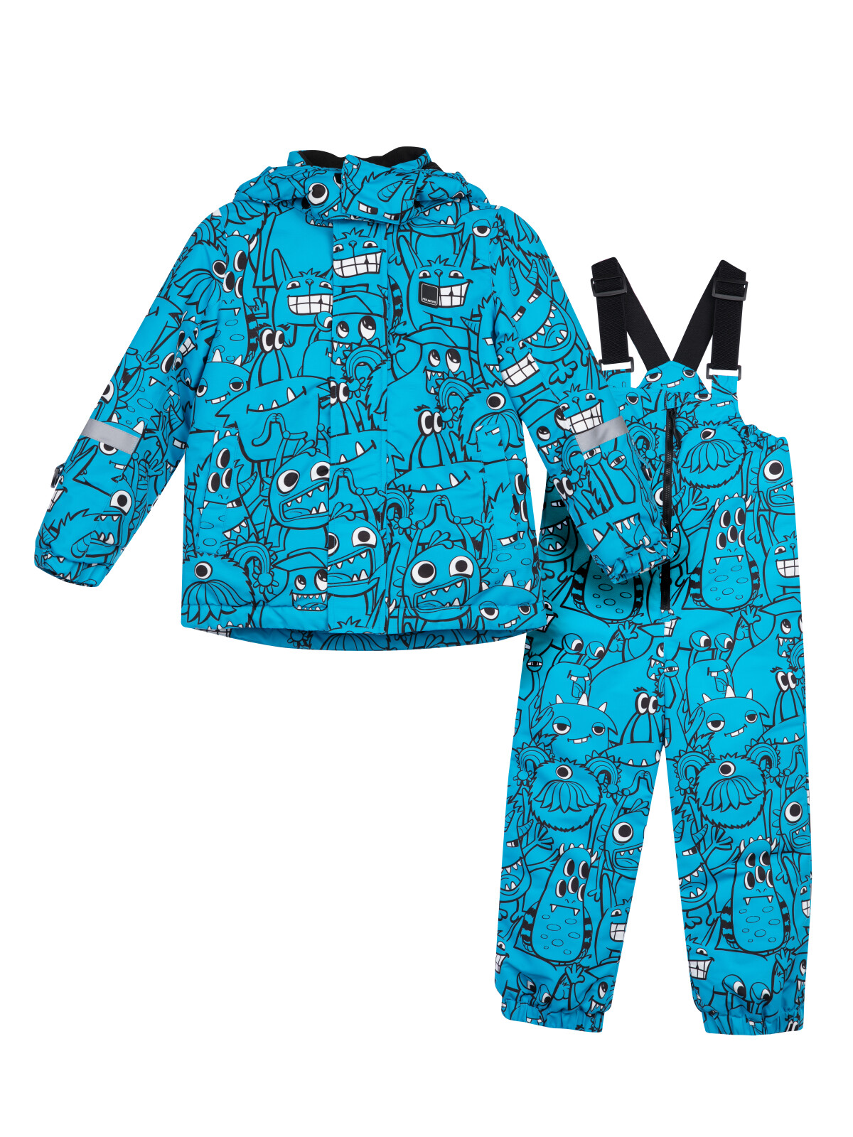Комплект для мальчиков PlayToday: куртка, полукомбинезон, черный,синий, 116