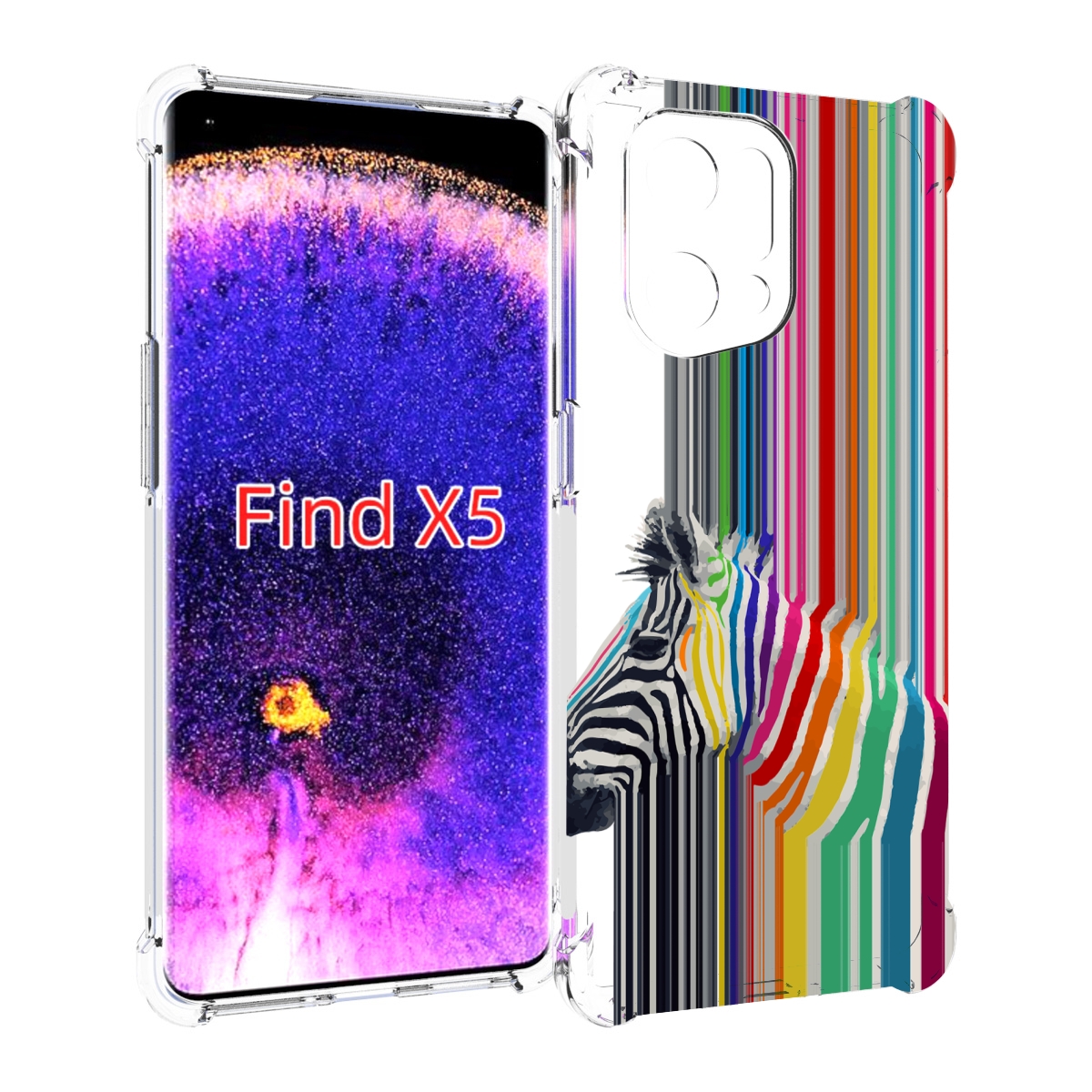 

Чехол MyPads радужная зебра для Oppo Find X5, Прозрачный, Tocco