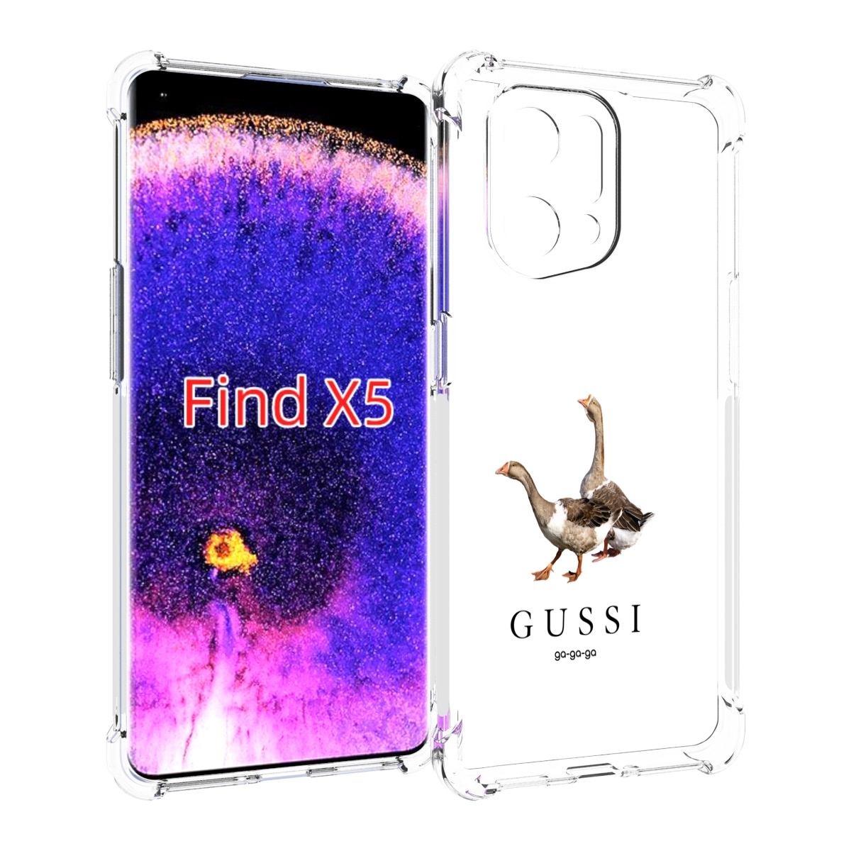 

Чехол MyPads Гусси бренд для Oppo Find X5, Прозрачный, Tocco