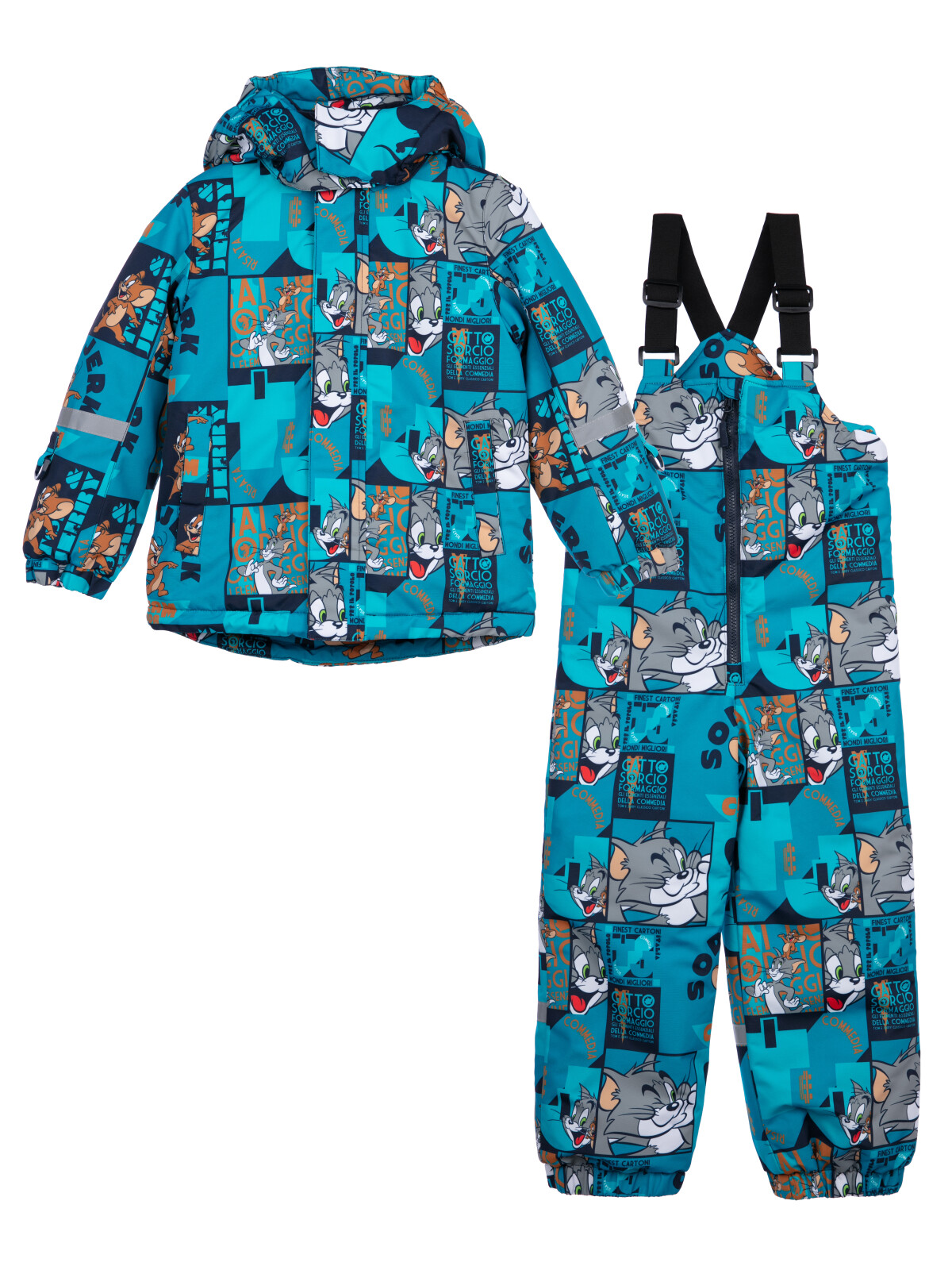 Комплект для мальчиков PlayToday: куртка, полукомбинезон, цветной, 122