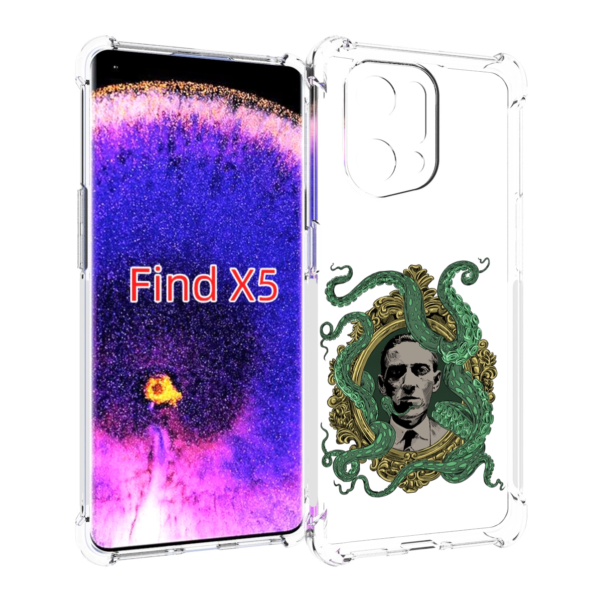 

Чехол MyPads портрет с кракеном для Oppo Find X5, Прозрачный, Tocco