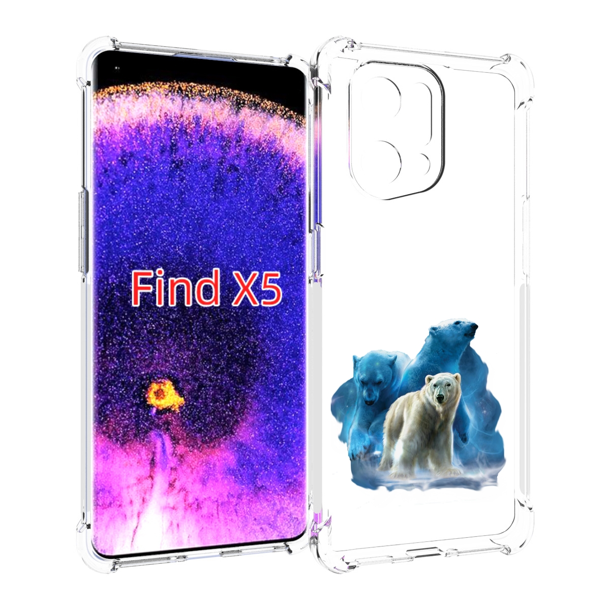 

Чехол MyPads полярный медведь для Oppo Find X5, Прозрачный, Tocco