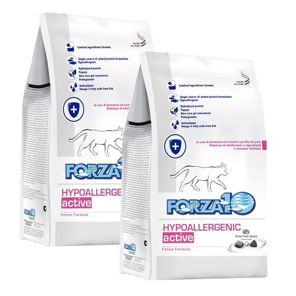 Сухой корм для кошек Forza10 Hypoallergenic Active, при аллергии, 2 шт по 0,45 кг