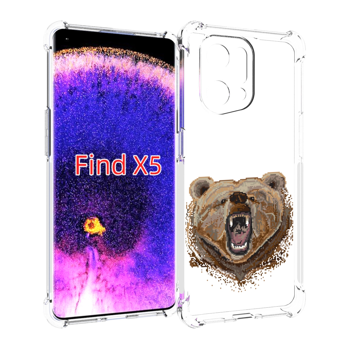 

Чехол MyPads пиксельный медведь для Oppo Find X5, Прозрачный, Tocco