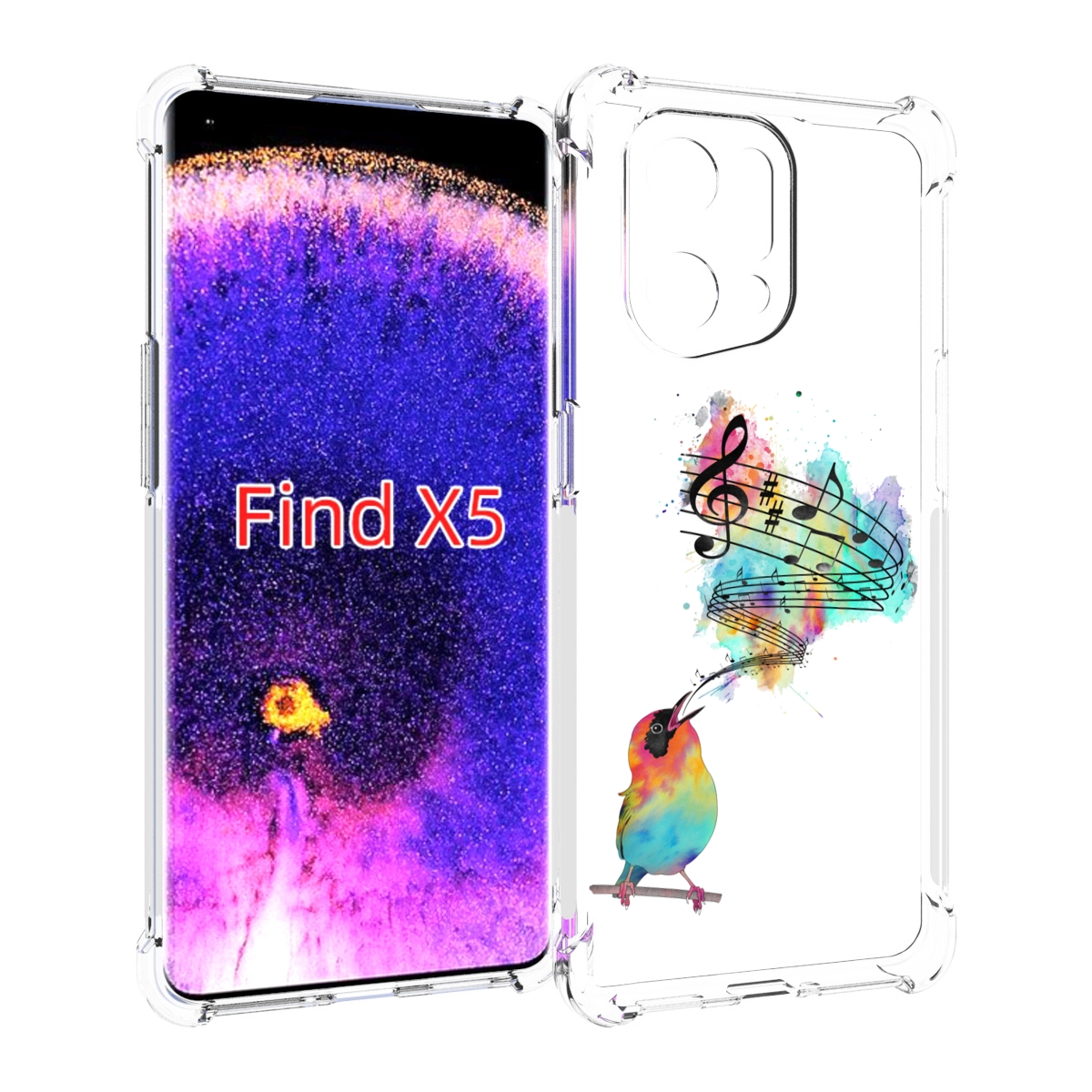 Чехол MyPads певчая птичка для Oppo Find X5