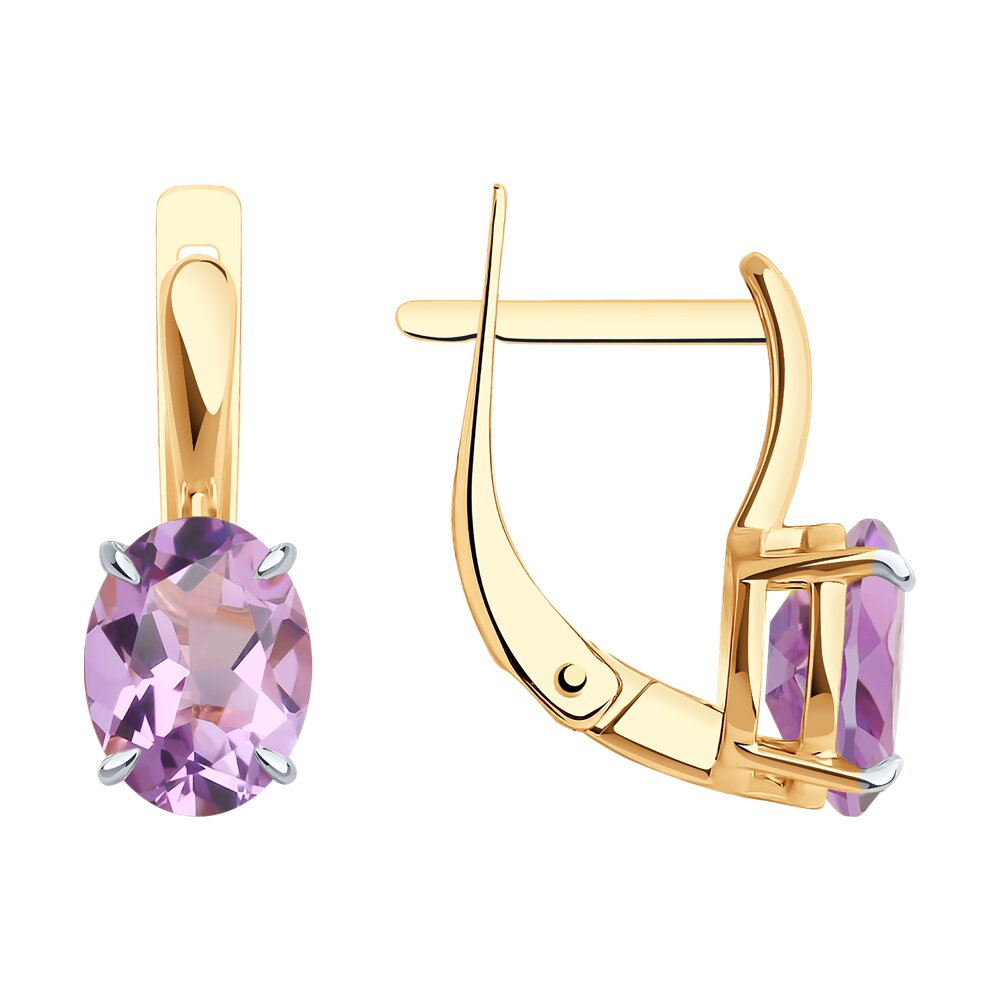 

Серьги из красного золота Diamant 51-320-01929-4, аметист, 51-320-01929-4