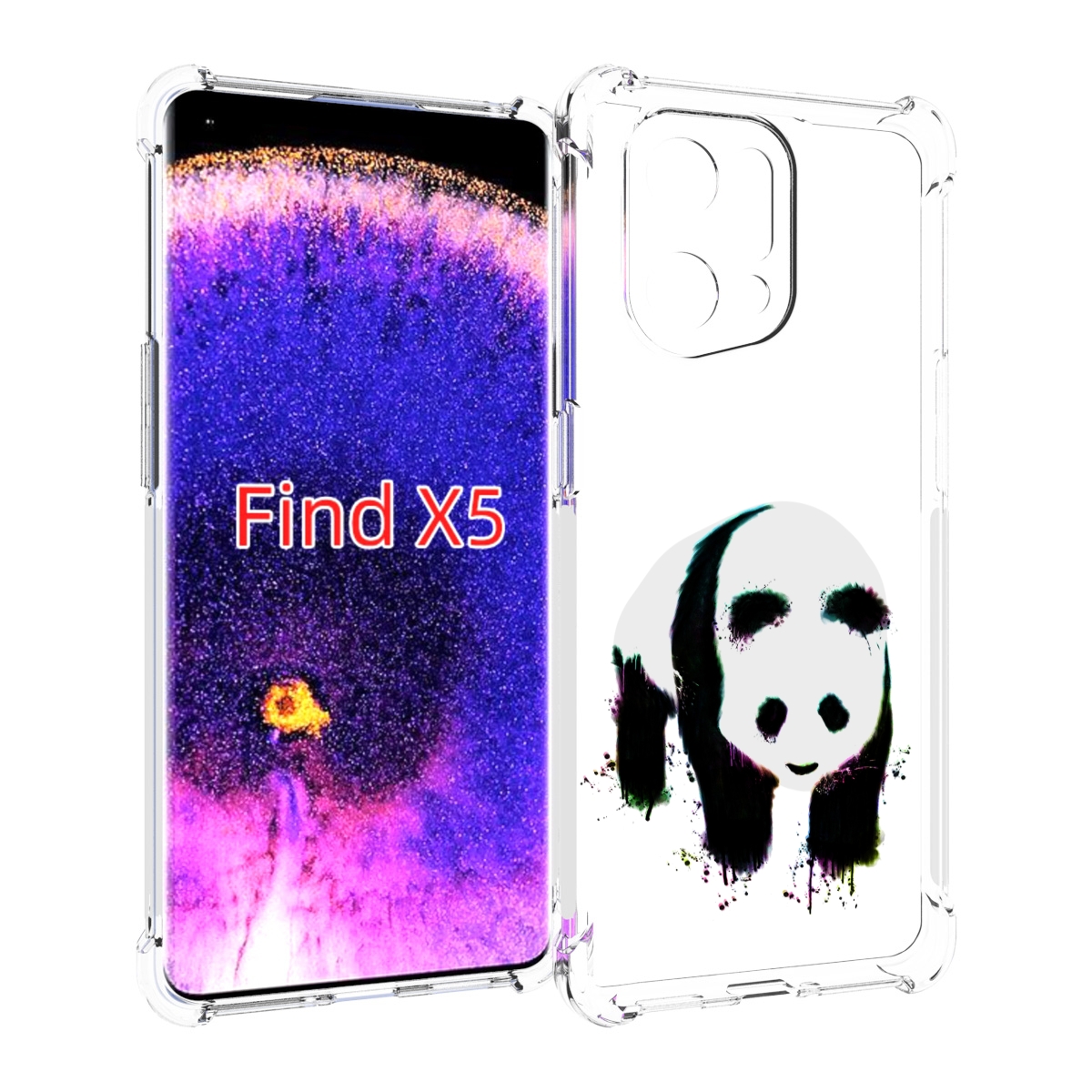 

Чехол MyPads панда в акварели для Oppo Find X5, Прозрачный, Tocco