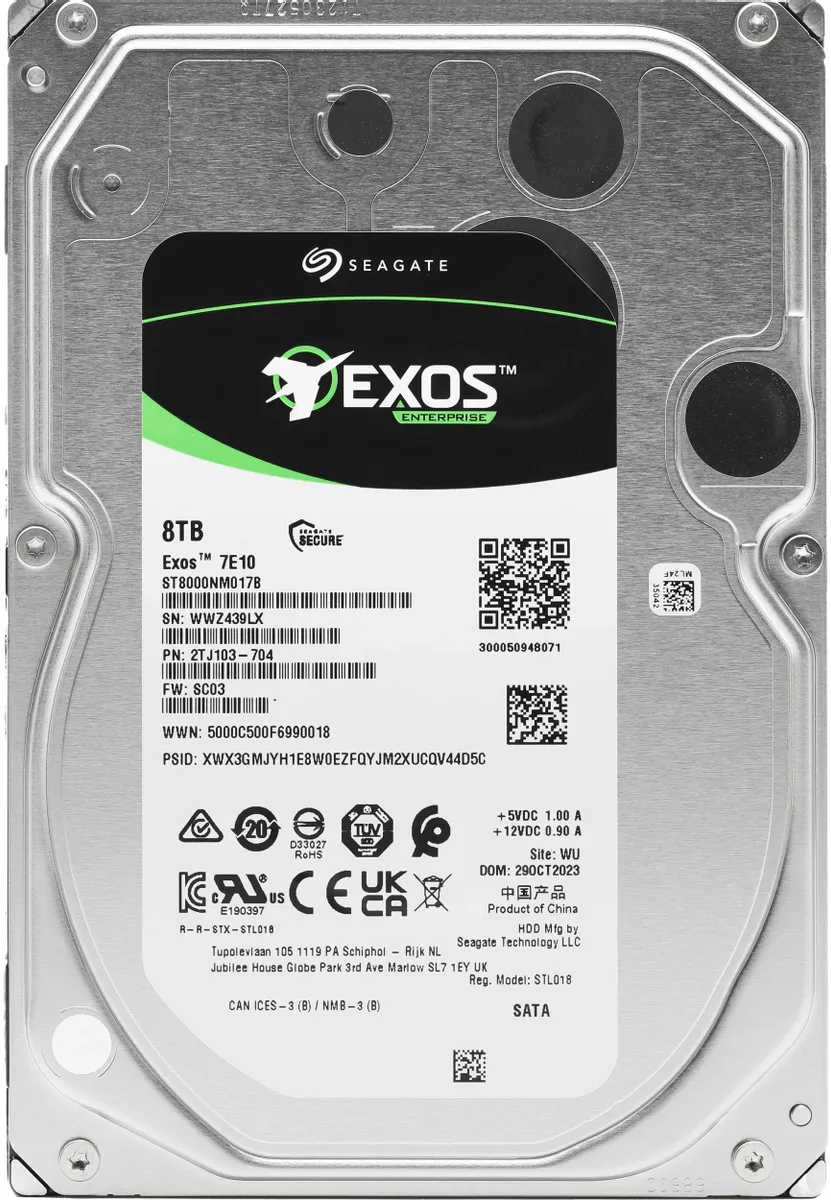 

Жесткий диск Seagate Exos 7E10 8 ТБ (ST8000NM017B), Exos 7E10