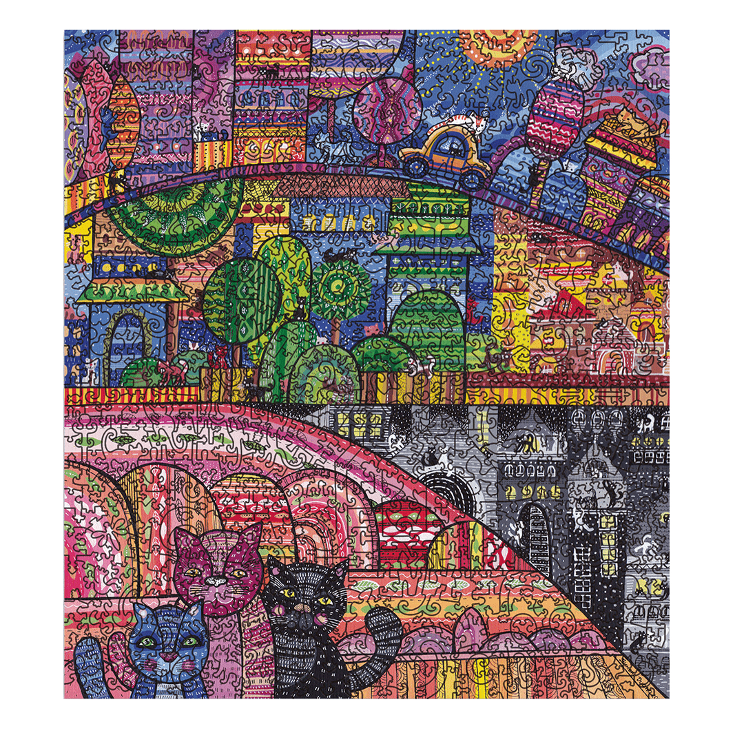 

Пазлы DaVICI Wooden Puzzles: Город котиков 7-05-15-700