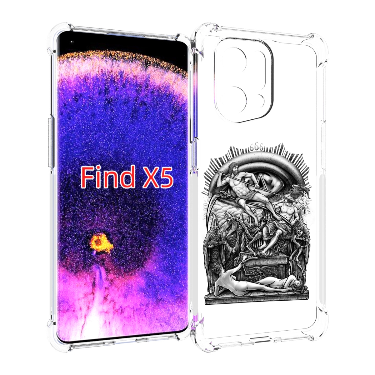 

Чехол MyPads оракул черно белый для Oppo Find X5, Прозрачный, Tocco