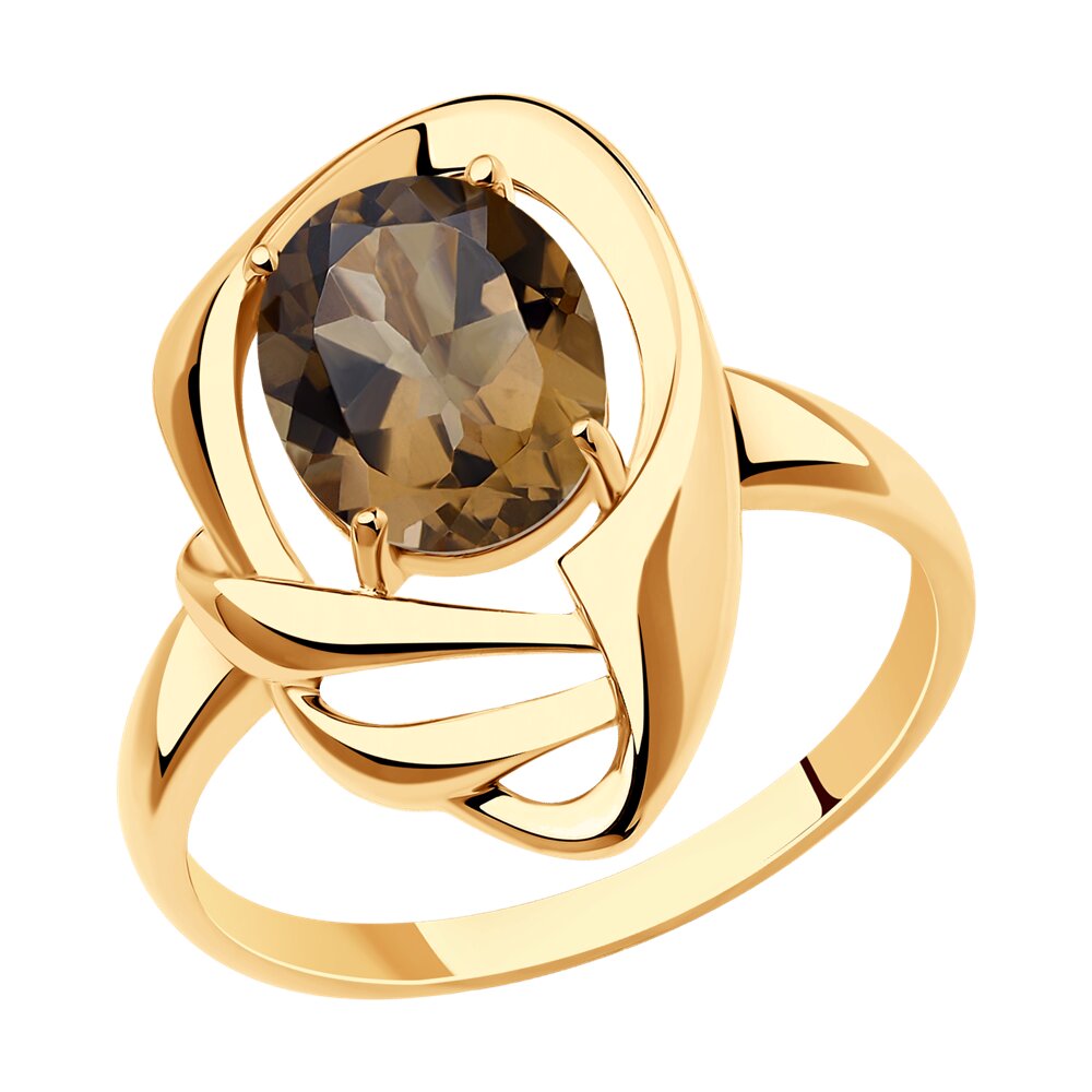 

Кольцо из красного золота р.  Diamant 51-310-00930-1, раухтопаз, 51-310-00930-1