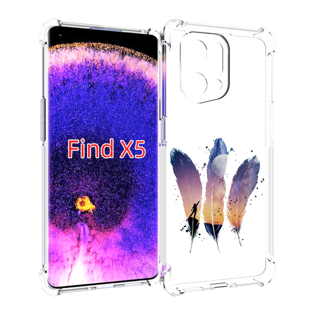 

Чехол MyPads небесные перья для Oppo Find X5, Прозрачный, Tocco