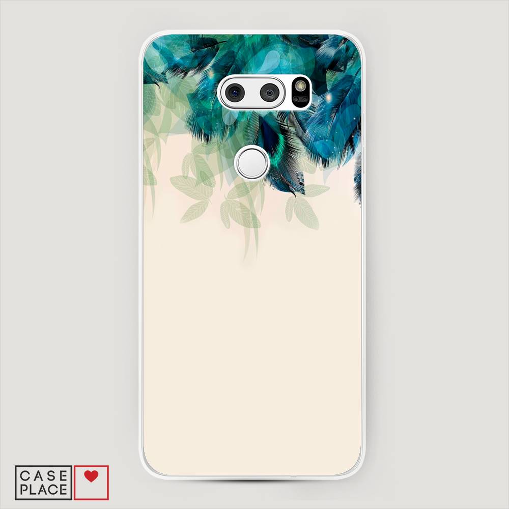 

Чехол Awog на LG V35 ThinQ "Перья голубого цвета", Бежевый;синий;голубой, 83650-2