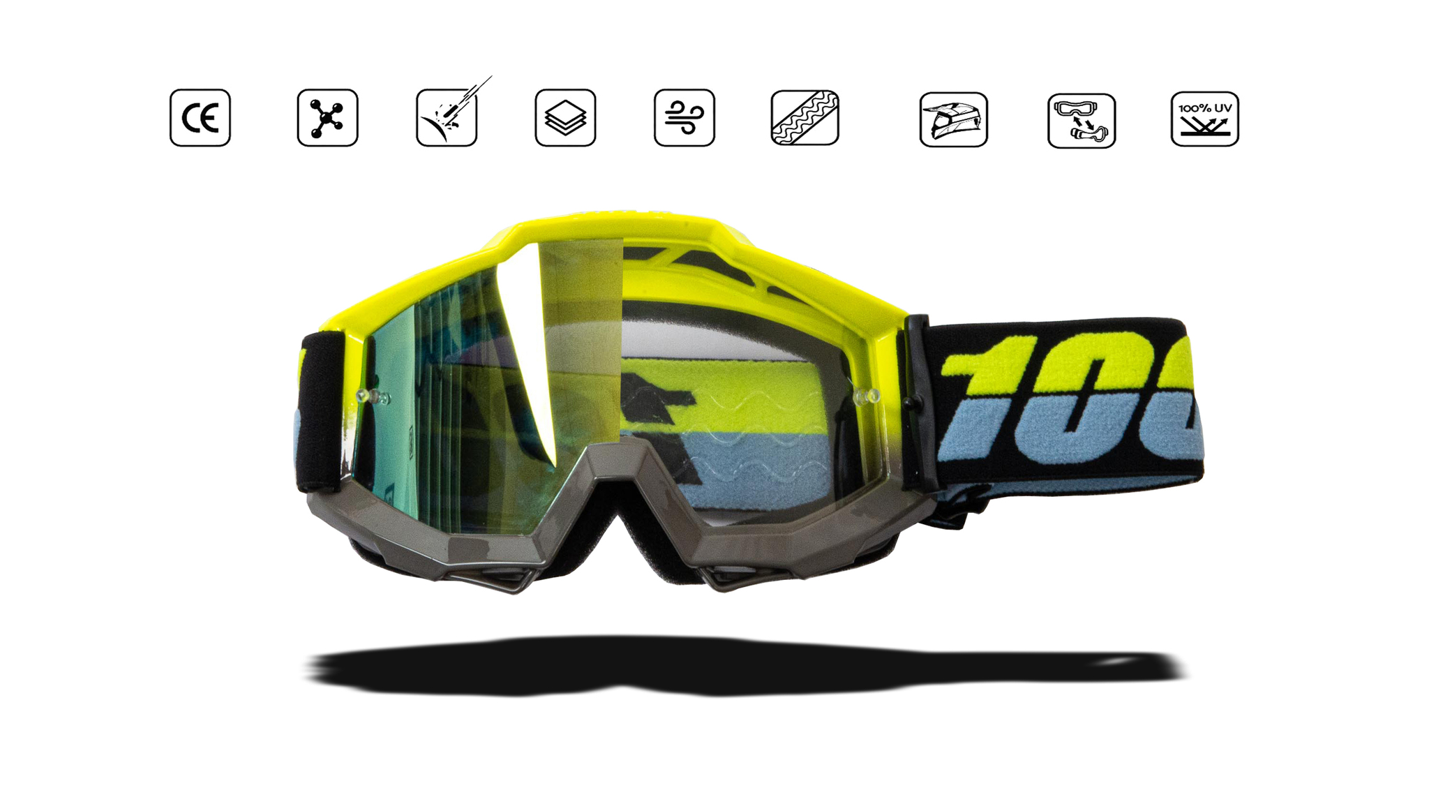 фото Очки мотокросс 100% black/yellow frame nobrand