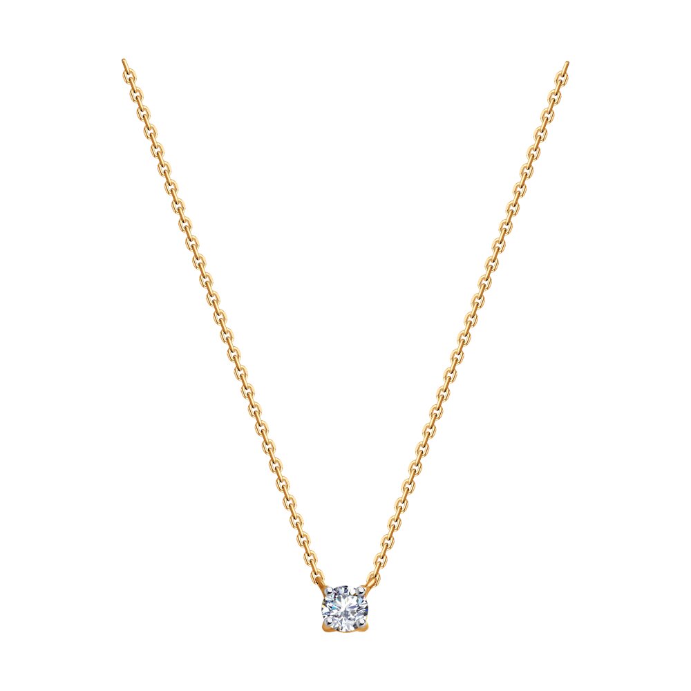 

Колье из красного золота 38 см Diamant 51-170-01946-1, фианит, 51-170-01946-1