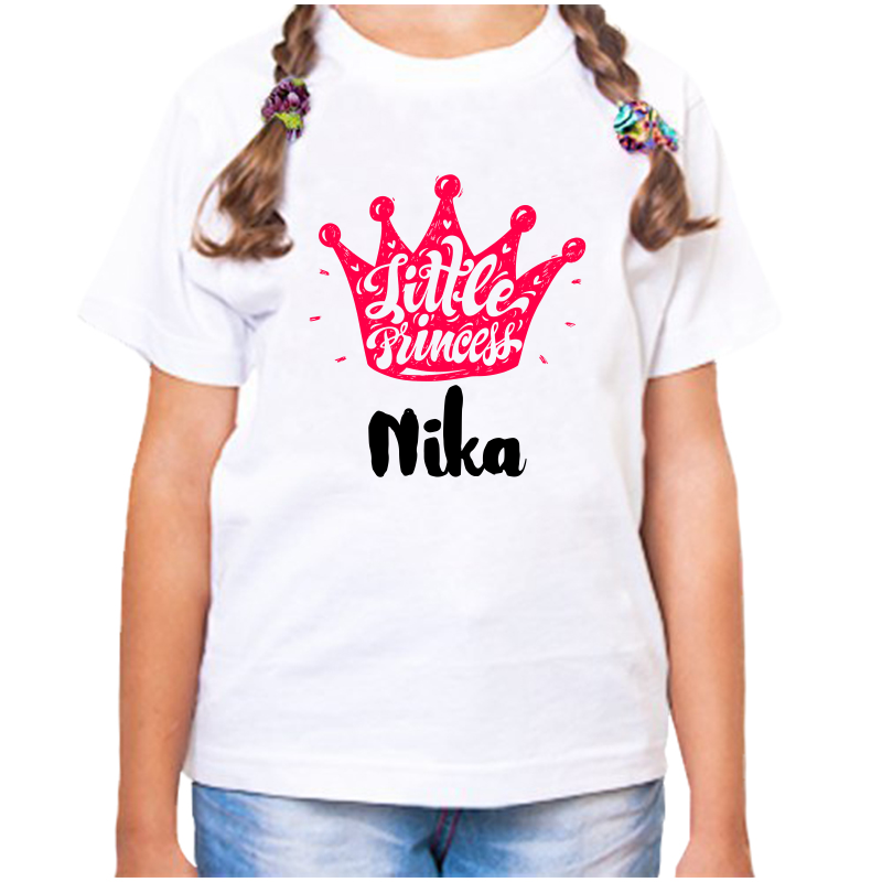 

Футболка девочке белая 34 р-р little princess ника, Белый, fdd_little_princess_Nika