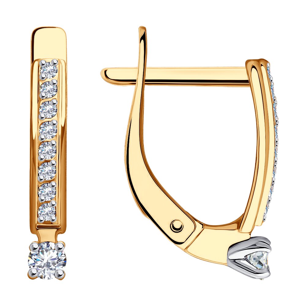 

Серьги из красного золота Diamant 51-120-01979-1, фианит, 51-120-01979-1