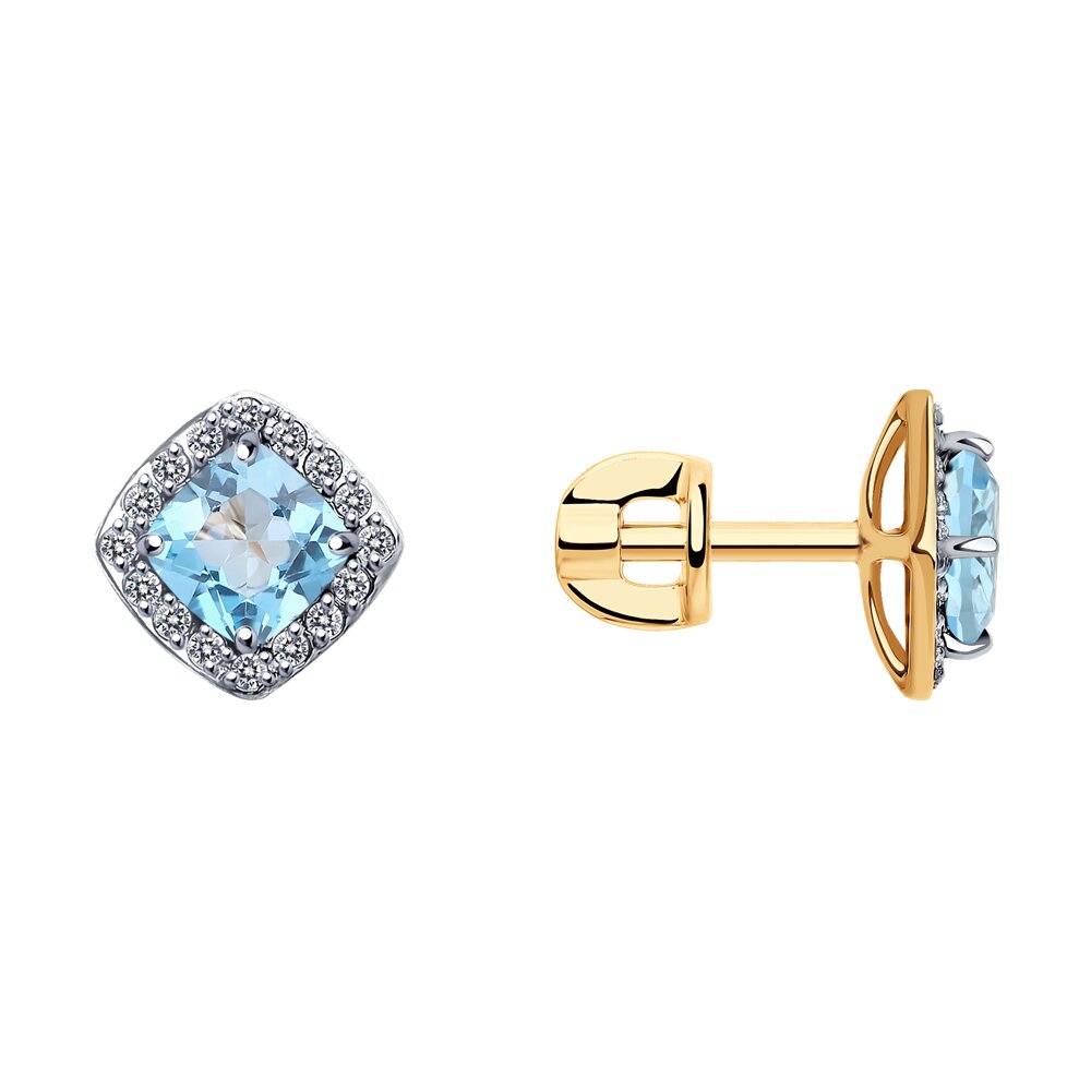 

Серьги из красного золота SOKOLOV 728507, фианит, топаз, 728507