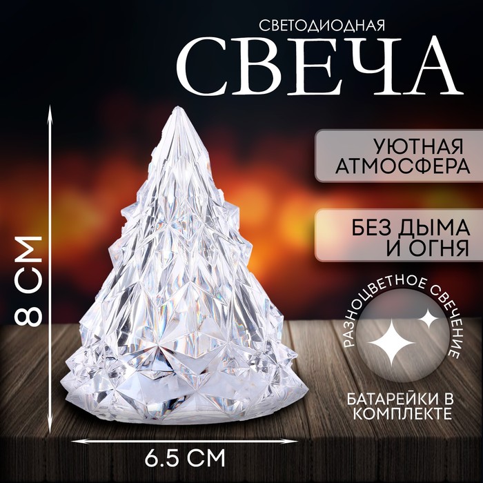 

Свеча светодиодная "Пирамида" большая, переливается разными цветами (12 шт)