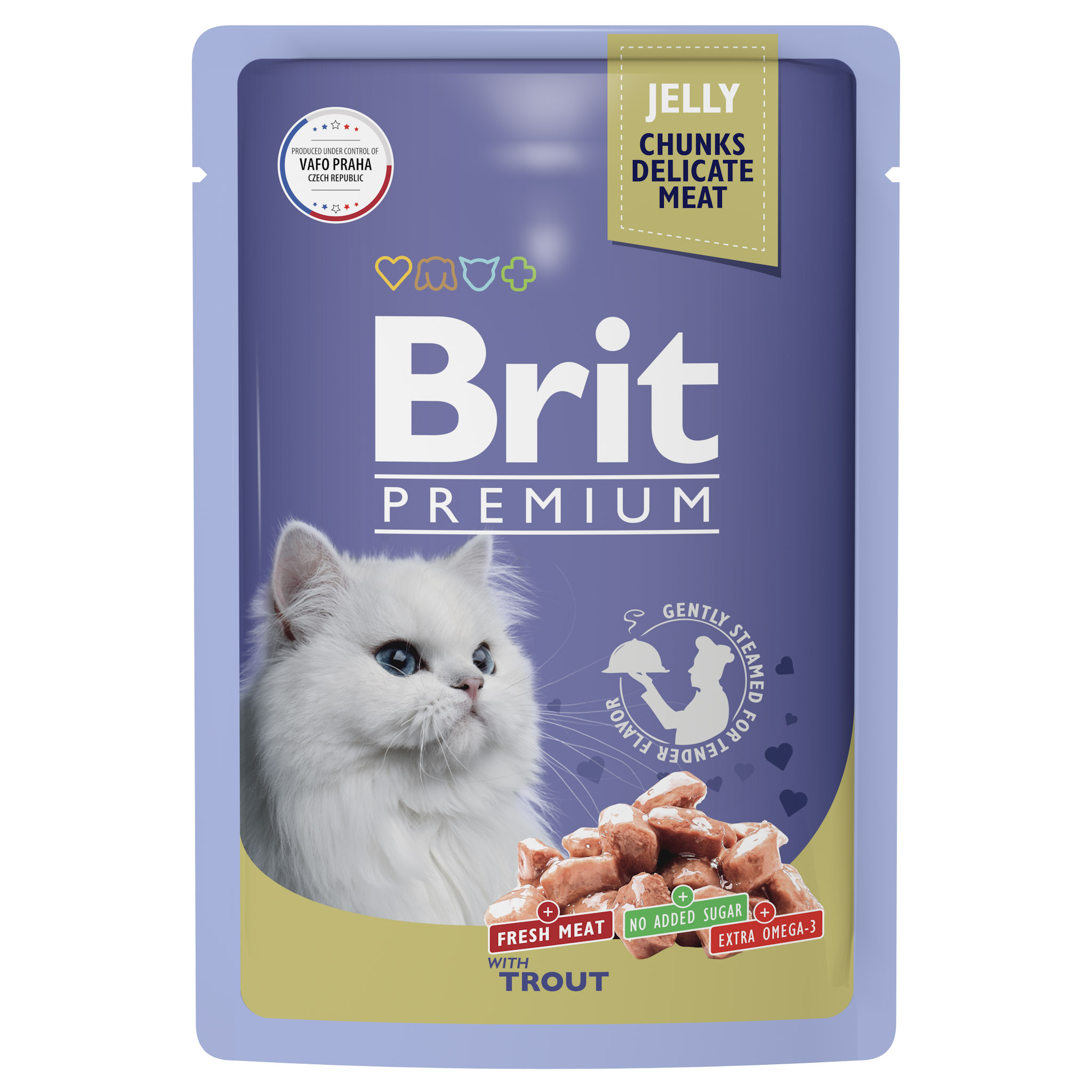 

Влажный корм для кошек Brit форель, 85 г, Premium