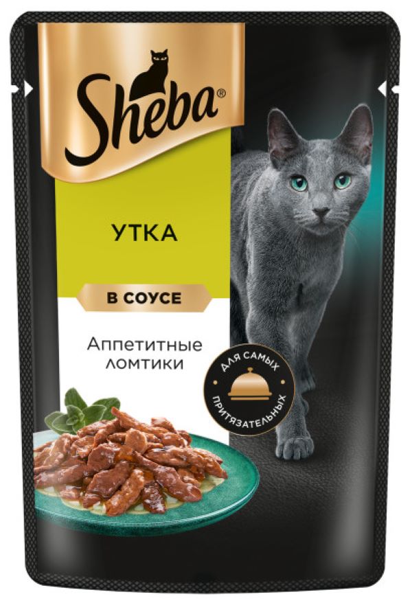 Влажный корм для кошек Sheba Ломтики в соусе с уткой, 75 г