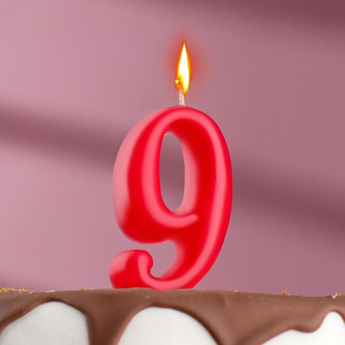 

Свеча для торта цифра "Овал" "9", красная, 5,5 см, Красный
