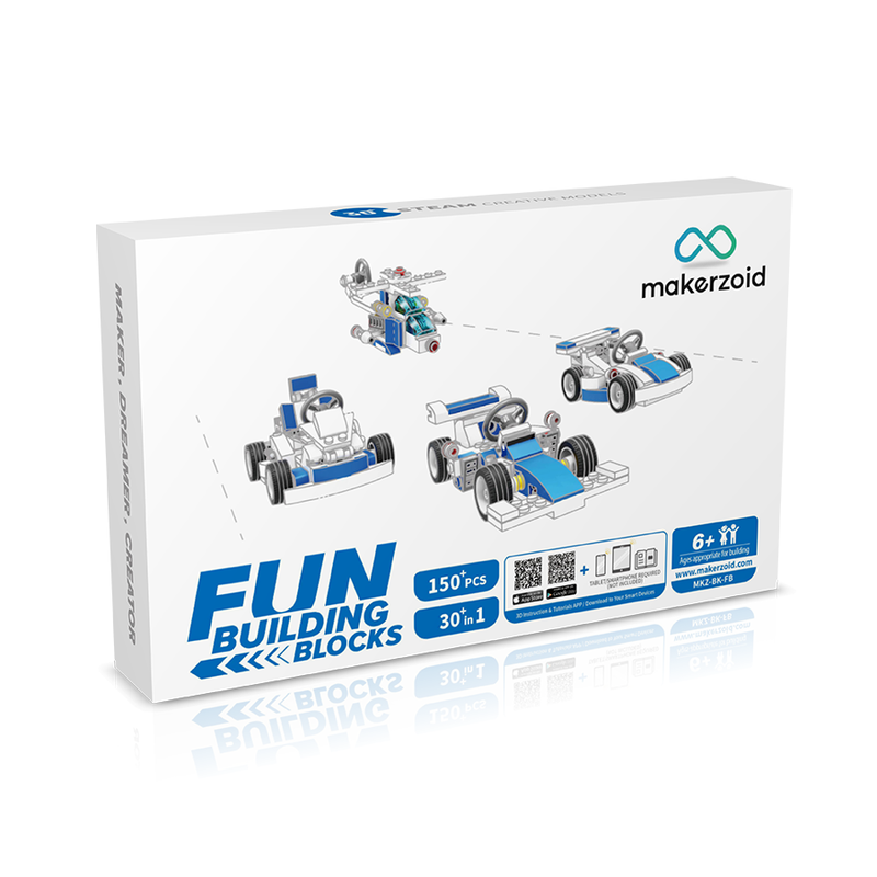 фото Электронный программируемый робот конструктор makerzoid fun building blocks 150 дет.