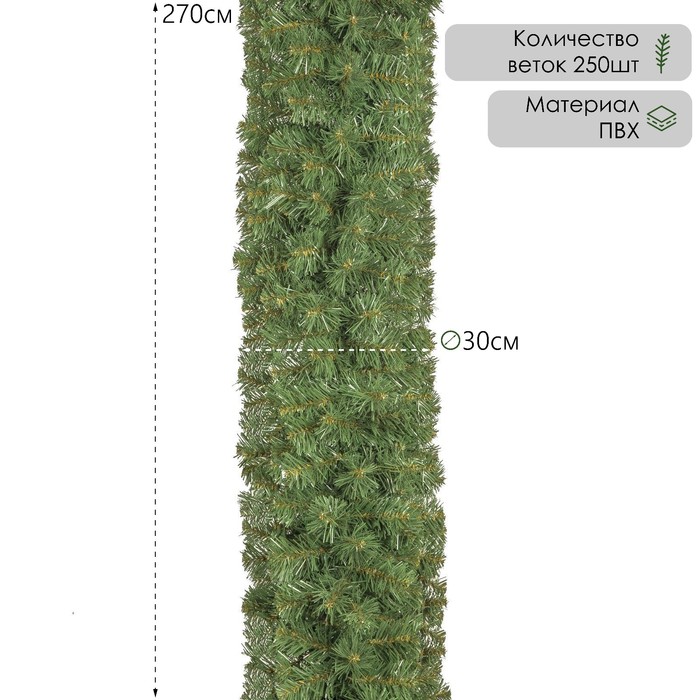 Гирлянда хвойная ЁлкиТорг Звездная 30 x 270 см зеленая