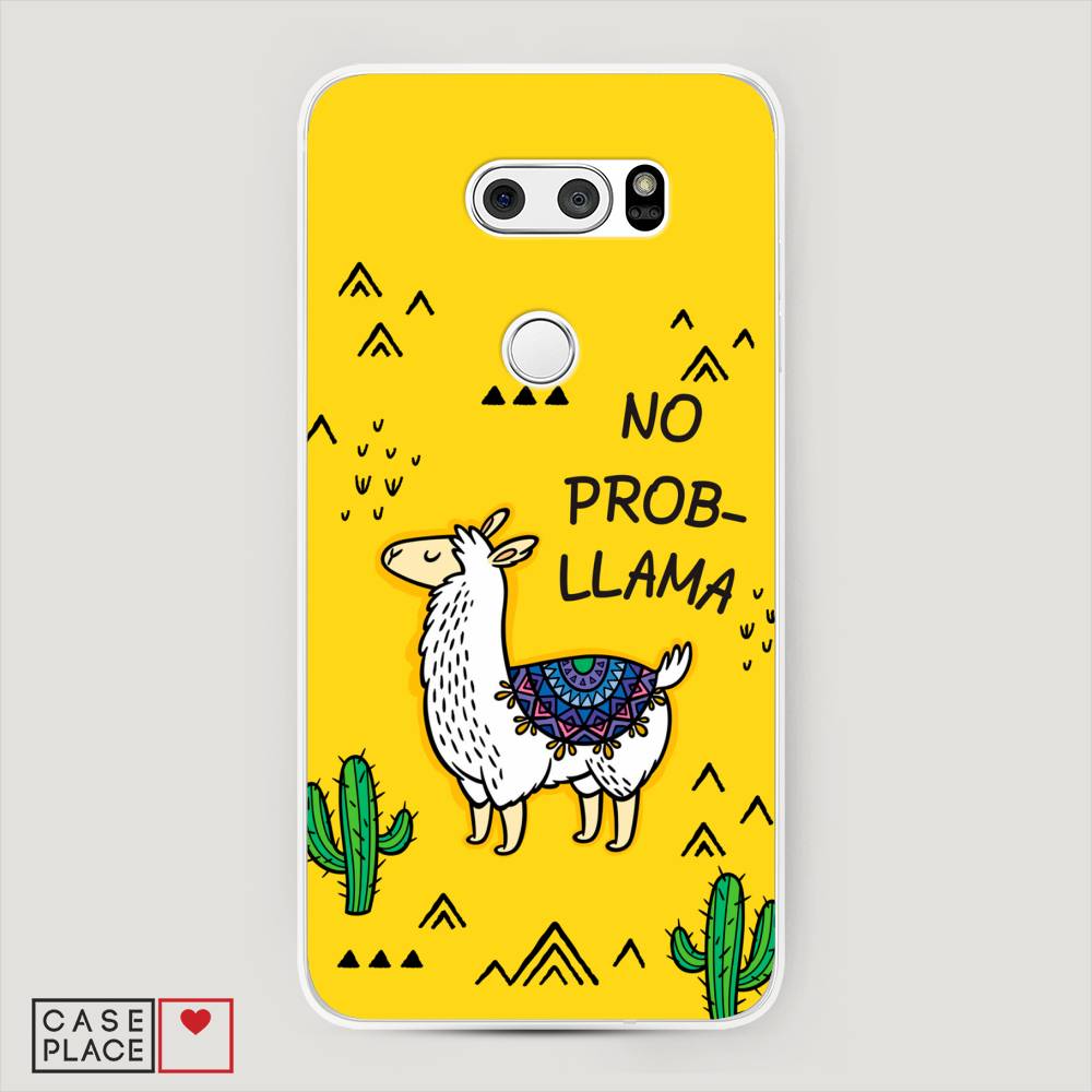 

Чехол Awog на LG V35 ThinQ "No probLLama", Желтый;черный;синий, 83650-2