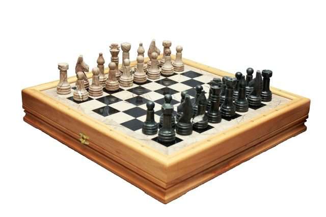 Шахматы каменные стандартные (высота короля 3,50) 43*43 см 999-RTG-8597
