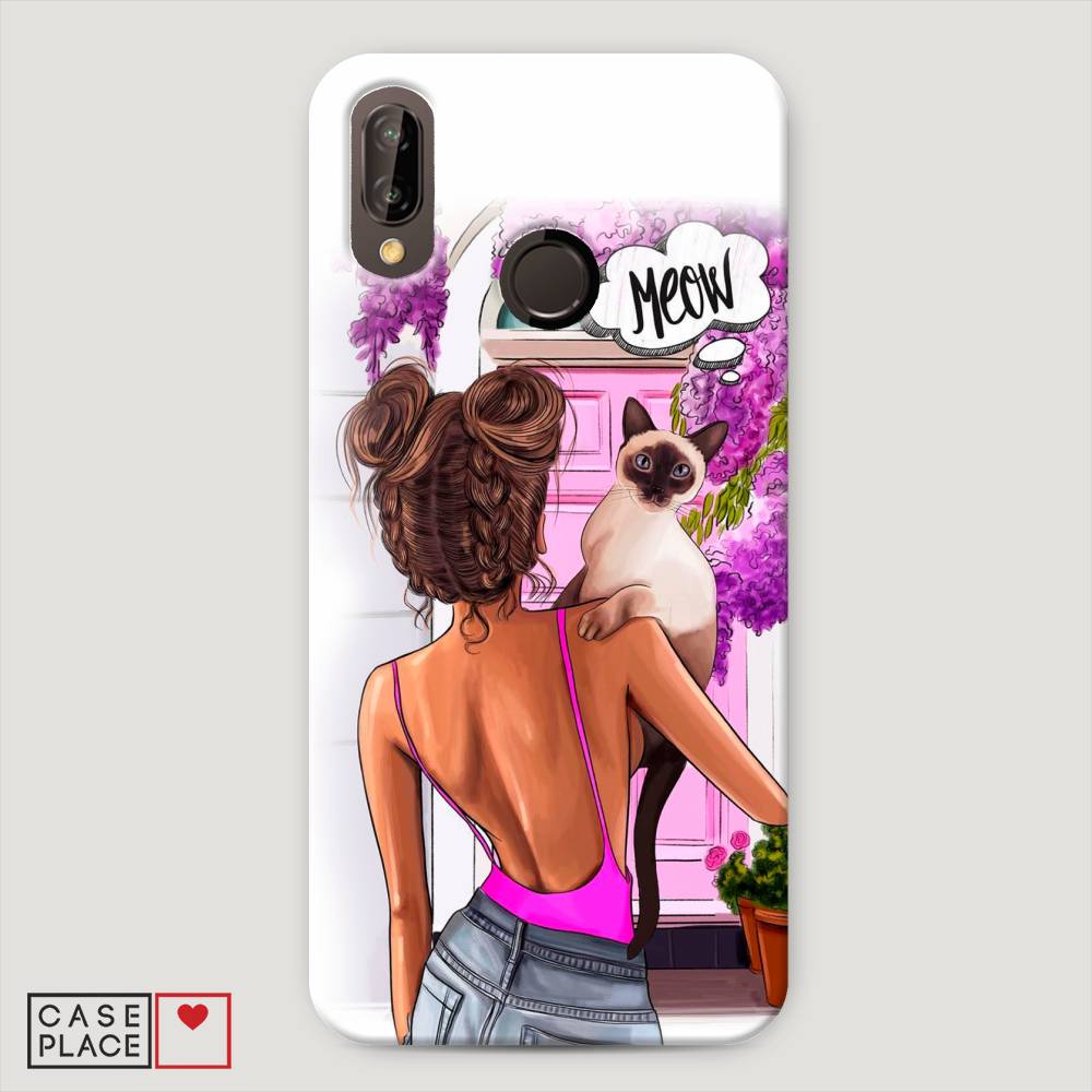 

Чехол Awog "Девушка с кошкой" для Huawei P20 Lite, 64420-5