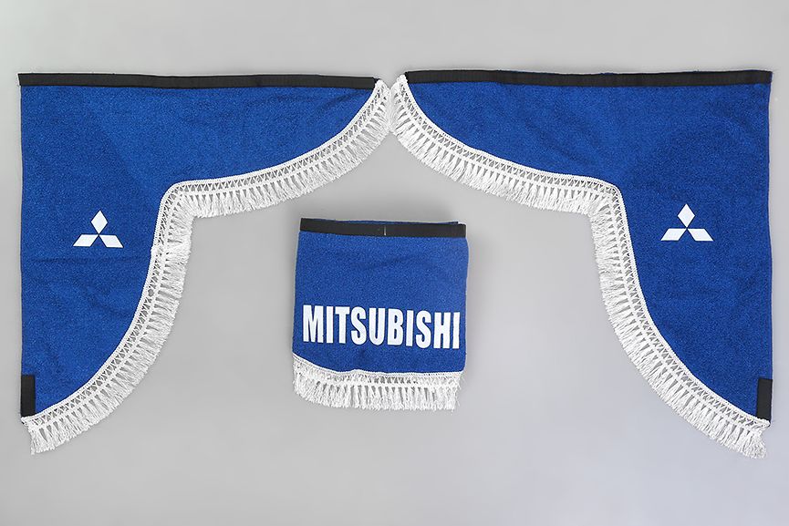 

Ламбрекен MITSUBISHI (Синий с белым) лобового стекла и угол, Белый;синий