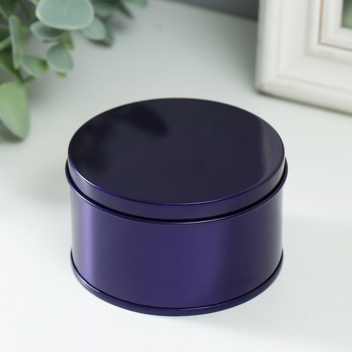 

Шкатулка металл под свечу "Круглая. Глянец" фиолет 7,5х7,5х4,5 см, Синий