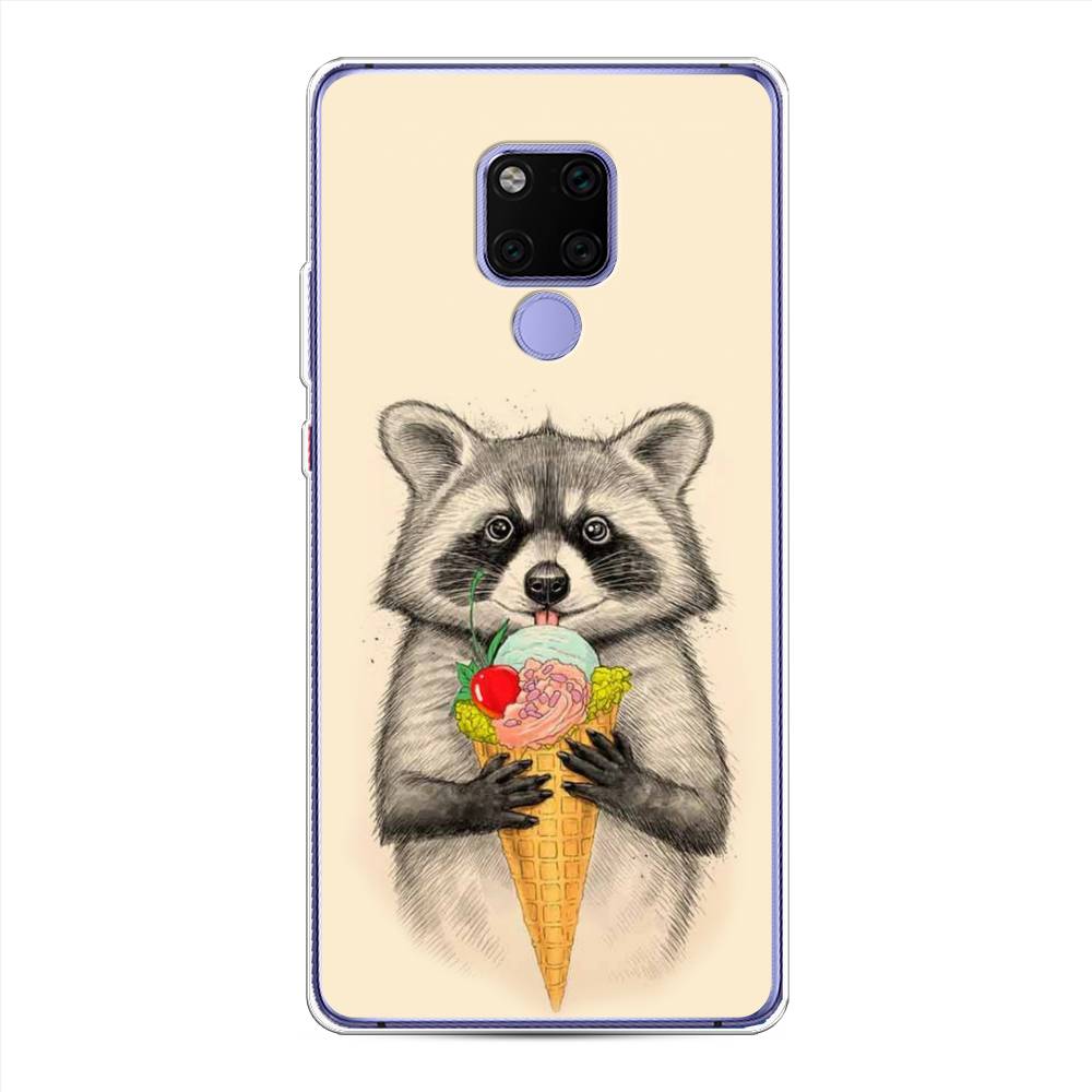 

Чехол Awog на Huawei Mate 20X "Енот с мороженым", Бежевый;серый, 66950-10