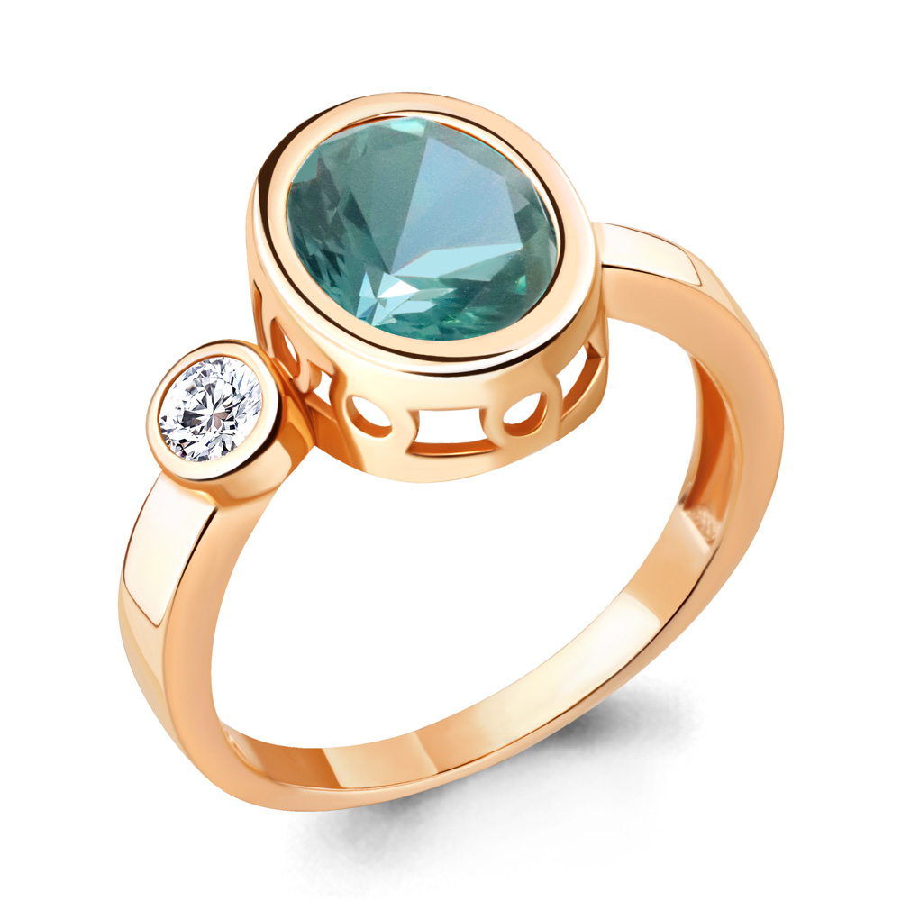 

Кольцо из серебра с турмалином р. 17 Aquamarine 6916988А_925_з, 6916988А_925_з