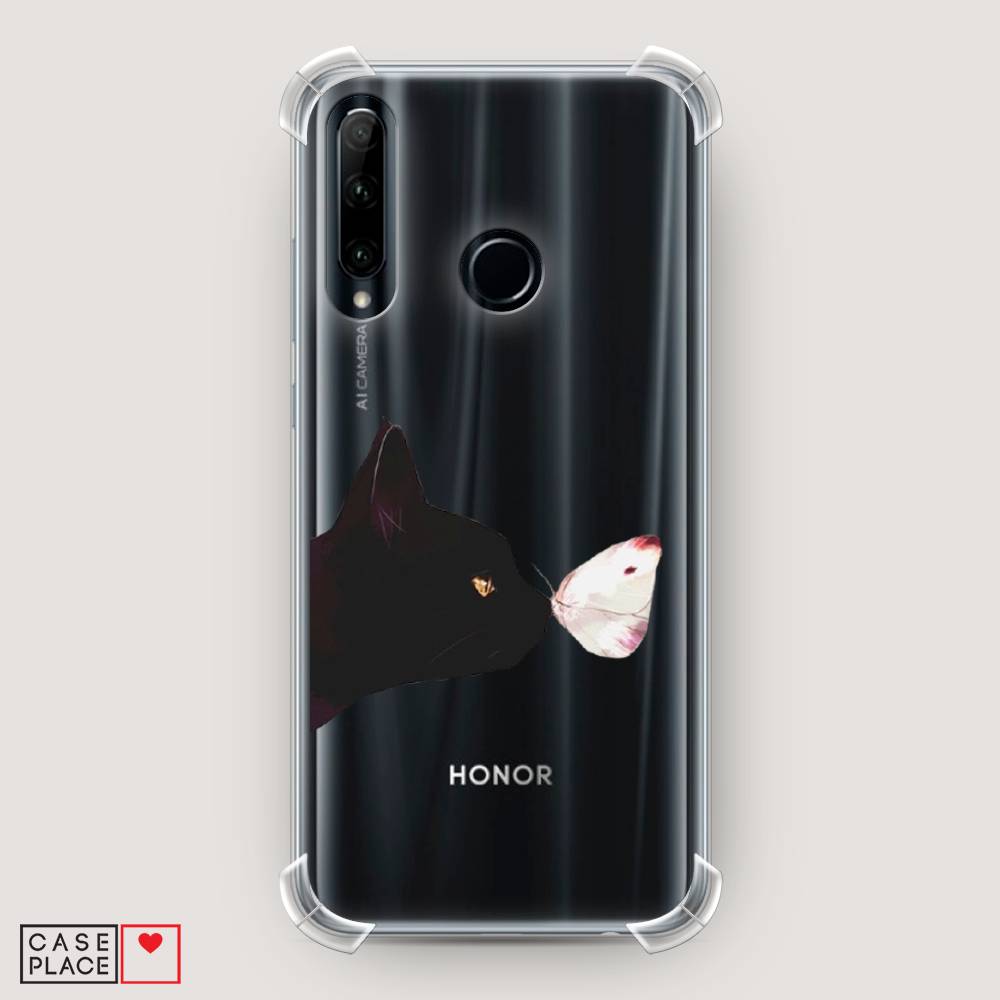 фото Чехол awog "черный кот и бабочка" для honor 20e