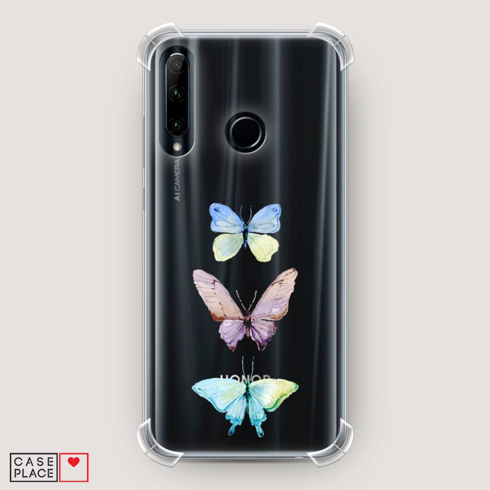 фото Чехол awog "акварельные бабочки" для honor 20e