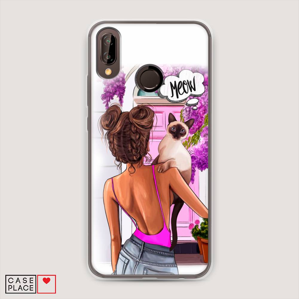 

Чехол Awog "Девушка с кошкой" для Huawei Nova 3