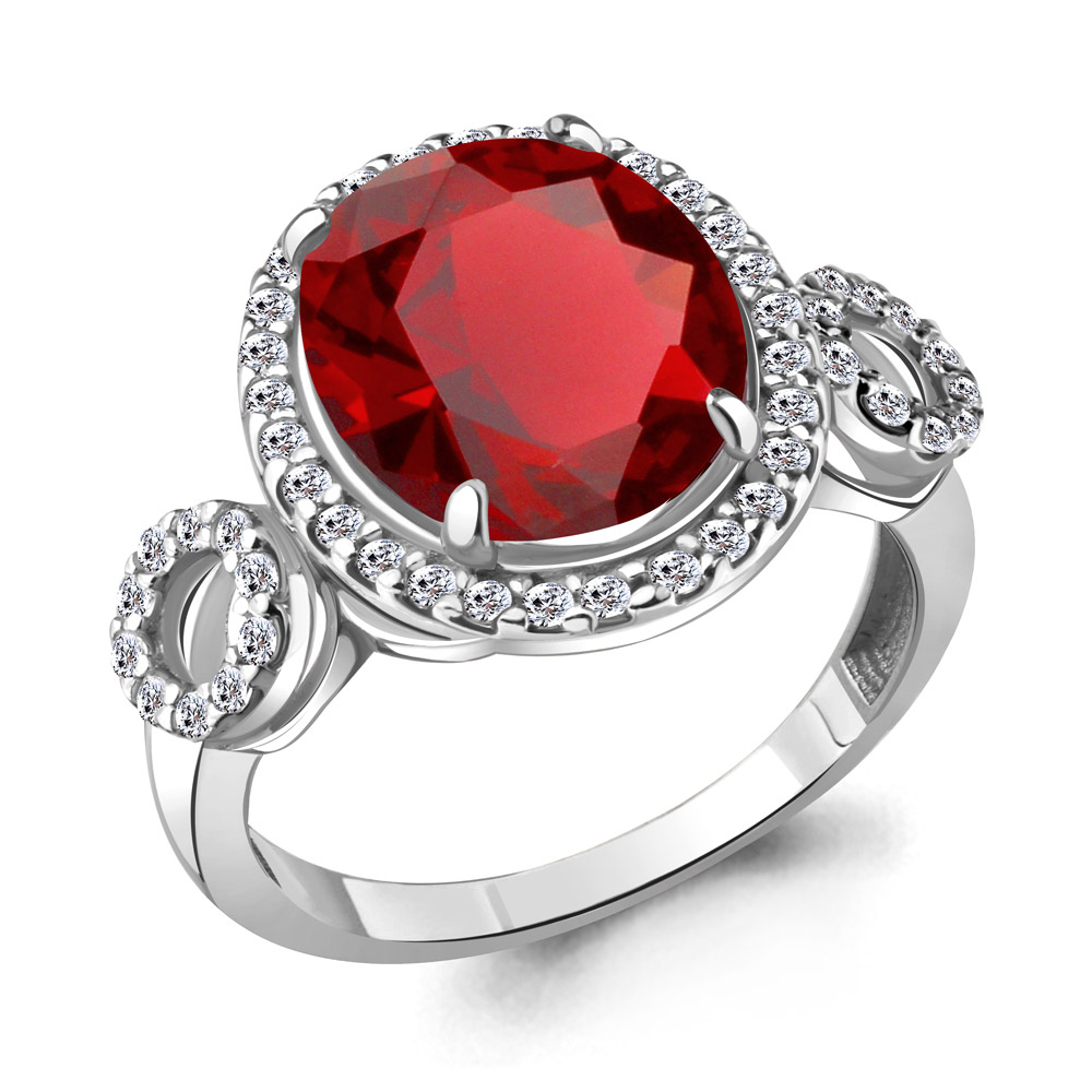 

Кольцо из серебра с гранатом р. , Aquamarine 6916885А_925_р, 6916885А_925_р