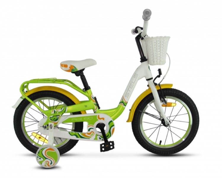 Велосипед Stels Pilot 190 16 V030, год 2021, цвет Зеленый-Желтый