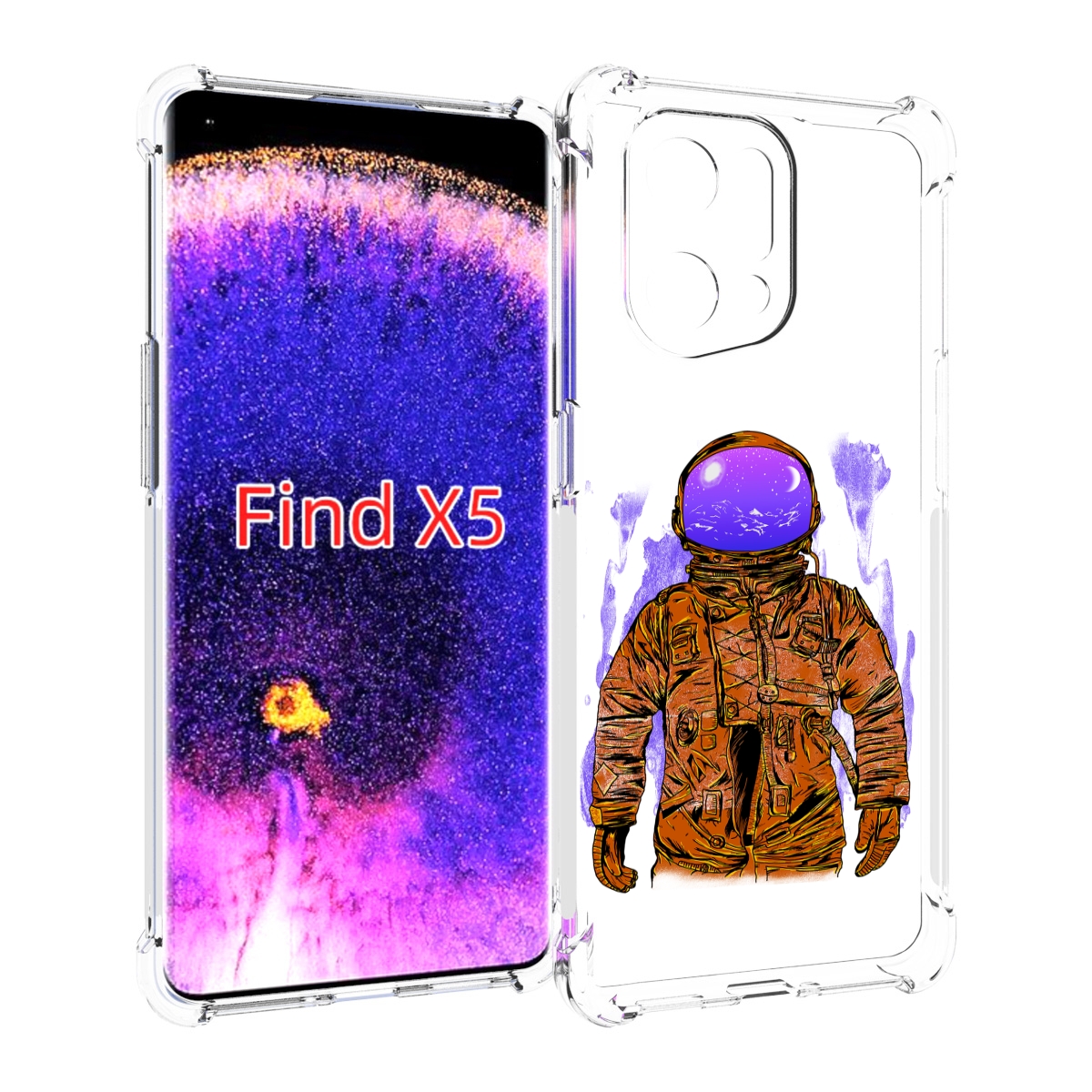 

Чехол MyPads нарисованный мужчина в скафандре для Oppo Find X5, Прозрачный, Tocco