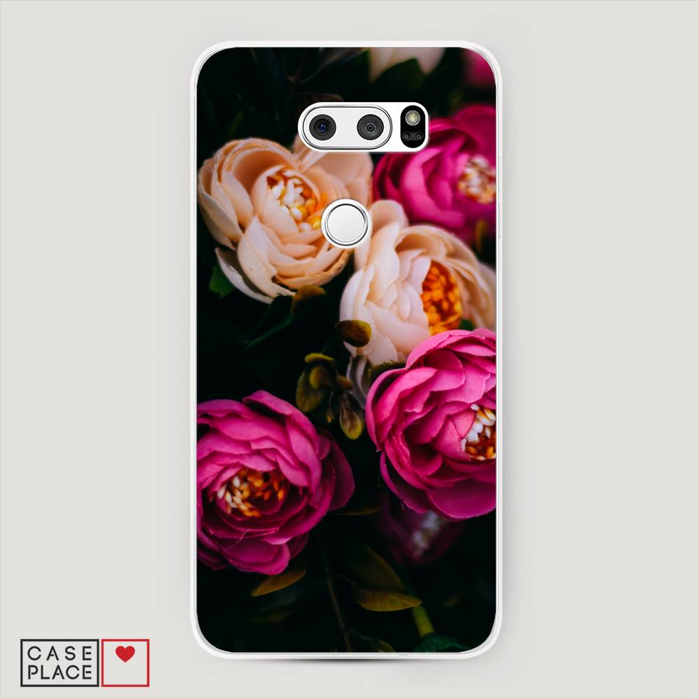 

Чехол Awog на LG V35 ThinQ "Розовые пионы на черном", Розовый;черный, 83650-8